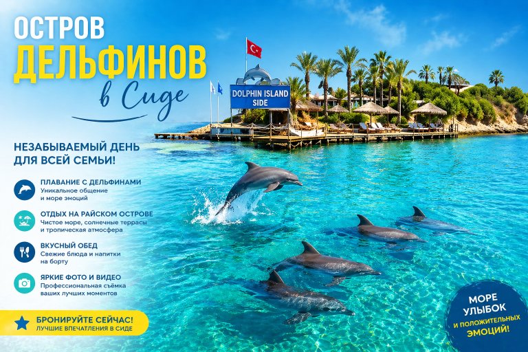 Экскурсия на Остров Дельфинов в Сиде