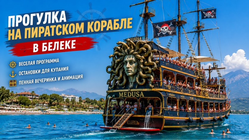 Прогулка на Пиратском Корабле в Анталии